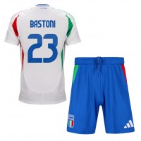 Echipament fotbal Italia Alessandro Bastoni #23 Tricou Deplasare European 2024 pentru copii maneca scurta (+ Pantaloni scurti)